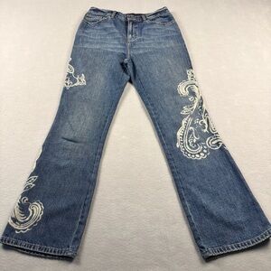 Ralph Lauren Jeans Co Women’s Denim Medium Wash Paisley Graphic Jeans Size 4P